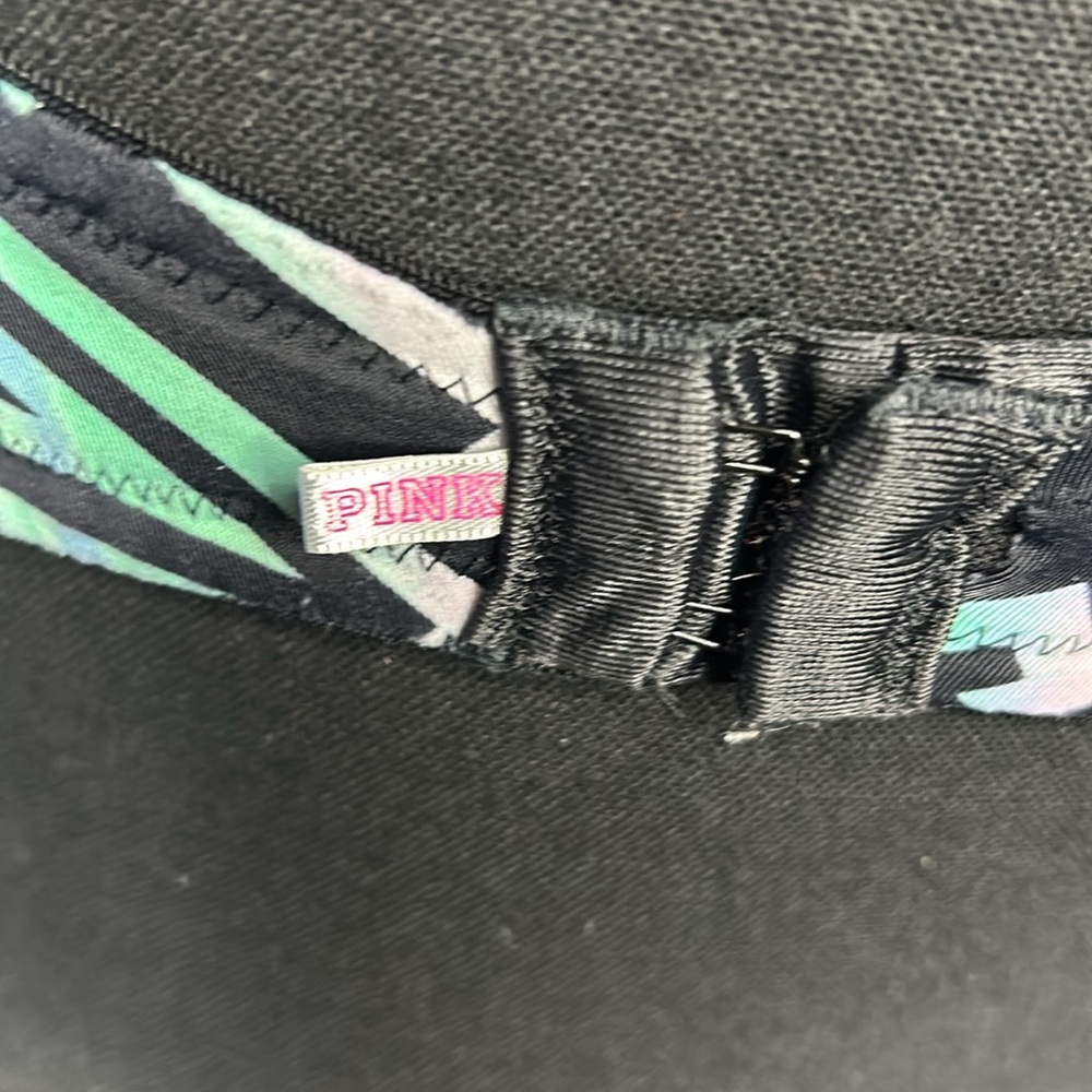PINK VICTORIA’S SECRET Wear Everywhere blackgreenpink signature bra. Size 36 D. - Picture 5 of 9